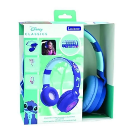 Lexibook Auriculares Bluetooth y Cable Plegables Diseño 3D Universo Stitch AAABR99512 con Limitación de Volumen