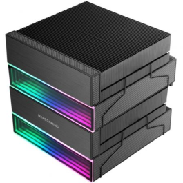 Mars Gaming MCPU-X26 Disipador CPU Dual Tower con 2 Ventiladores ARGB Infinity Mirror, 6 Heatpipes HCT, Hasta 350W TDP, Compatible con Intel LGA 1851/1700 y AMD AM5/AM4