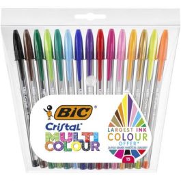 Bic Bolígrafo Cristal Multicolor 15 Colores Diferentes Blíster 15 Ud