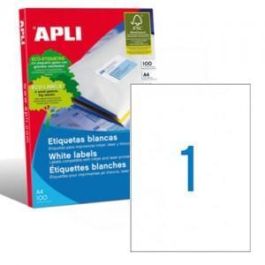 Apli Etiquetas Adhesivas 210x297 mm Blanco, 100 Hojas, Compatibles con Inkjet y Láser Precio: 18.49999976. SKU: BIX1281