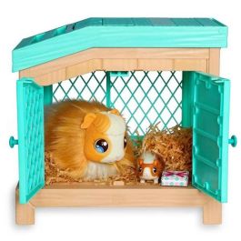 Little Live Pets Cobaya Mamá Interactiva con Casa de Lujo, +20 Sonidos y 3 Crías Bebés Sorpresa Recién Nacidas 33 cm