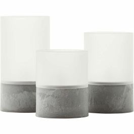 Brilliant BRI4004353428319 Lote 3 Lámparas de Mesa LED Candle 2500K Plástico y Vidrio Gris y Blanco Mate