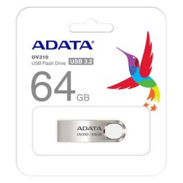 ADATA UV210 Memoria USB 64GB USB 2.0 Carcasa Metálica de Aleación de Zinc Diseño sin Tapa Resistente a Golpes, Agua y Polvo