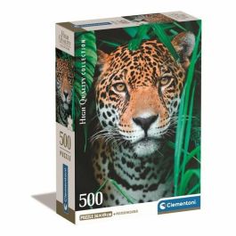 Clementoni CLE1708579108441 Puzzle 500 Piezas Compacto - Jaguar en la Jungla