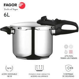 Olla Express Fagor DUO Acero Inoxidable 18/10 4 L 6 L