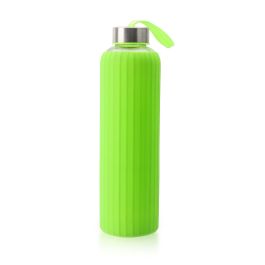 Inde Botella Agua Vidrio/Silicona 600 ml 7.2x7.2x24.5 cm