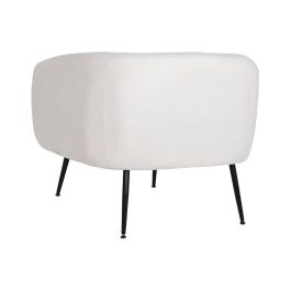 DKD Home Decor Sillón Scandi Beige y Negro, Poliéster/Madera/Metal, 75 x 73 x 81 cm - Asiento 43 cm