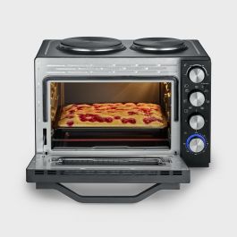 Severin TO 2074 Horno Tostador con Placas de Cocción, 30 L, Negro, Independiente, Parrilla, 2500 W