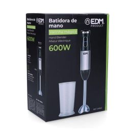 Edm Batidora de Mano 600W Cromado / Negro con Vaso Mezclador de 700ml