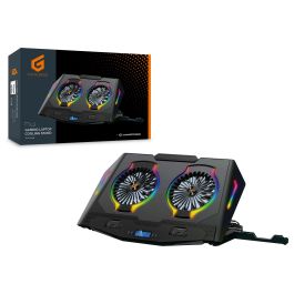 Conceptronic THYIA02B Soporte Base Refrigeración para Portátiles Gaming hasta 17" con Iluminación RGB Ajustable y 2 Ventiladores