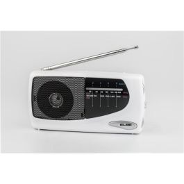 Elbe RF-52-SOB Radio Portátil Blanca AM/FM con Altavoz Integrado para Sobremesa, Fácil Uso y Diseño Elegante
