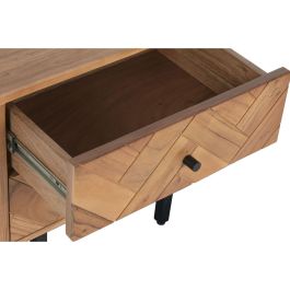 DKD Home Decor Mesita de Noche Moderna Espiga 40 x 50 x 50 cm Acacia y Metal