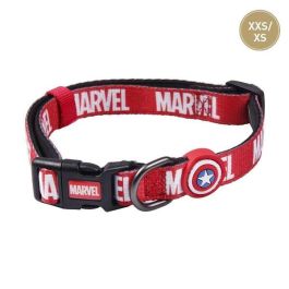 Cerdá Collar Premium Perro T1XXS Marvel XXS/XS Rojo - Talla Pequeña para Arneses y Correas