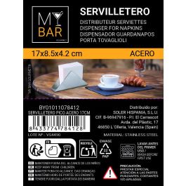 Servilletero Pico Acero 17 cm My Bar - Inde (24 Unidades) Servilletero Pico Acero 17 cm My Bar - Inde (24 Unidades)