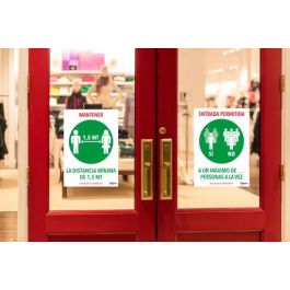 Avery AV_KITCOVID6_ES Señales Adhesivas Preimpreso Entrada Permitida Ultra Resistentes Permanentes A4 2 Hojas