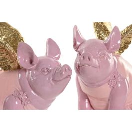DKD Home Decor Figura de Cerdo Moderno de Resina Rosa 11 x 17 x 19 cm (2 Unidades) DKD Home Decor Figura de Cerdo Moderno de Resina Rosa 11 x 17 x 19 cm (2 Unidades)