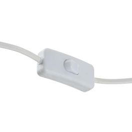 DKD Home Decor Lámpara de Sobremesa Urban Seta Metal y Cuerda, Blanco Natural, 40x73x40 cm, Tipo E27