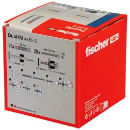 Fischer Taco Duo HM Ø4x55mm + Tornillo Ø8x55mm, anclaje universal para pladur, caja 25 unidades