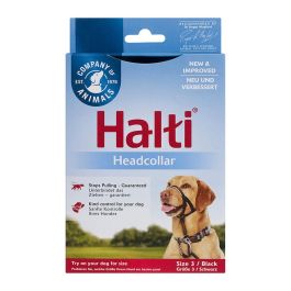 Halti Bozal Headcollar Antitirones 5ª Gen Acolchado Nylon Negro Talla 3 (Cuello 40-54cm, Hocico 24-36cm)