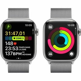 Apple Watch Series 9 GPS + Cellular - 45 mm - Caja de acero plateada - Brazalete Milanese Loop plateado