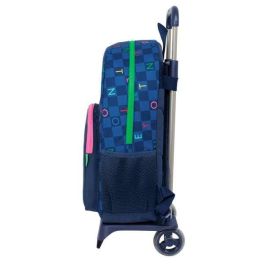 Mochila Escolar con Ruedas Benetton Damero Azul marino 30 x 46 x 14 cm