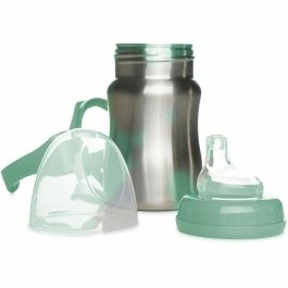 Thermobaby THE3023191861189 Vaso de Aprendizaje para Bebés Acero Inoxidable 180 ml Verde Cactus con Diseño Ergonómico y Sistema Antigoteo
