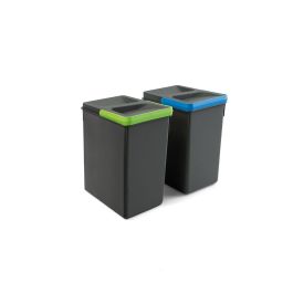 Emuca Kit de contenedores de reciclaje para cajón de cocina Recycle altura 266mm, 2x7litros, Plástico gris antracita Emuca Kit de contenedores de reciclaje para cajón de cocina Recycle altura 266mm, 2x7litros, Plástico gris antracita Precio: 25.4999998. SKU: B16RRCJP53