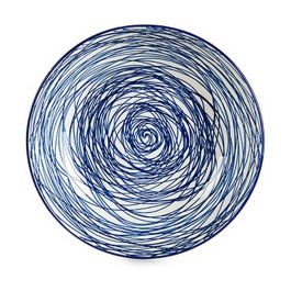 Plato Hondo Vessia MB19A3182-SB MB19A3182-SB Azul Blanco Porcelana Rayas 20 x 4,7 x 20 cm (6 Unidades)