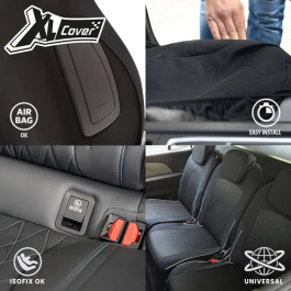 XLCOVER AAAQG37717 Paquete 5 Fundas Universales XL para Asientos de Coche Monovolumen Compatible con Airbags Cubre Asientos Respaldo Reposacabezas