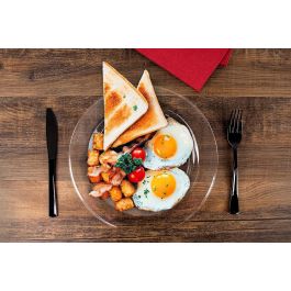 Algon Set de 3 Platos Transparentes de Plástico (PS) de 26 cm (24 Unidades)