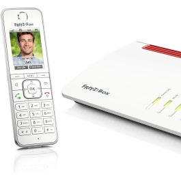 AVM C6 Teléfono DECT Inalámbrico Fritz!Fon, Altavoz, Identificador de Llamadas, 300 Entradas, Blanco