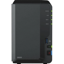 Synology NAS Diskstation DS223 con 2 Bahías para HDD/SSD 3.5"-2.5", 2GB DDR4, Formato Torre, Nube Privada y Gestión de Datos