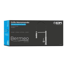 Edm Grifo Monomando de Cocina Serie Bermeo Caño Alto Latón/Zinc Cromado con Cartucho Cerámico 25mm