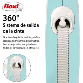 Flexi New Comfort Correa Retráctil de Cinta 5 Metros Talla M Azul Claro Bicolor para Perros
