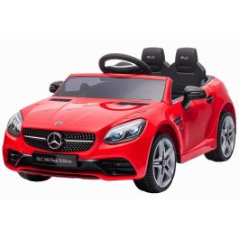 Tachan Coche de Batería Mercedes-Benz SLC 12V Rojo con Licencia, Doble Motor, Luces, Sonidos y USB