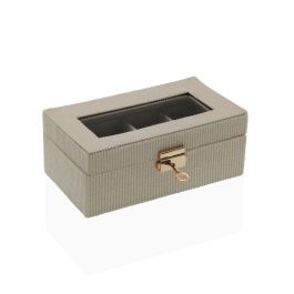 Caja para Relojes Versa Beige Madera MDF 11,5 x 8 x 21 cm