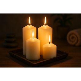 DKD Home Decor Vela Básicos de Cera Blanca 14x16x14 cm, Juego de 4 Velas Decorativas para Hogar con Duración de 35 a 60 Horas Precio: 11.88999966. SKU: B195B7TC75