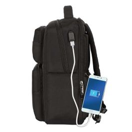 Safta Business Mochila para portátil de 15,6" con USB y 2 bolsillos, Negra, 31x44x13cm