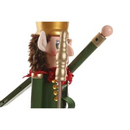 DKD Home Decor Figura Navidad Elfo Cascanueces Tradicional Madera y Poliéster Multicolor 10 x 54 x 11 cm Pack 2 Unidades
