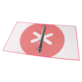 Antartik Carpeta A4 Forrada 4 Anillas 25 mm Redondas Color Coral