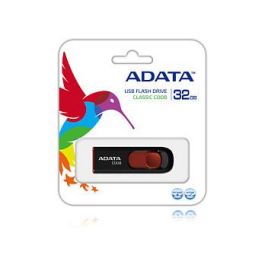 ADATA AC008-32G-RDK, Memoria USB 2.0, Pendrive, Capacidad de Almacenamiento de 32GB, Negro