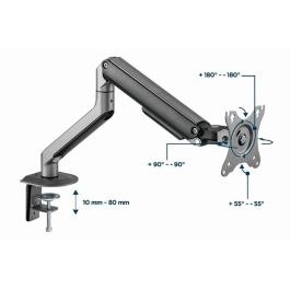 Gembird MA-DA1-05 Soporte de monitor de escritorio con brazo único, VESA, 32" (81.3 cm), 2-9 kg, Resortes de gas, Gris