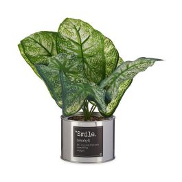 Ibergarden Planta Artificial Verde en Lata Plata 26x26x26 cm (12 Unidades) Precio: 67.50000004. SKU: S3609459