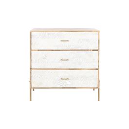 Cajonera Home ESPRIT Blanco Marrón Dorado Hierro Madera de mango Ondas Moderno 80 x 45 x 85 cm Cajonera Home ESPRIT Blanco Marrón Dorado Hierro Madera de mango Ondas Moderno 80 x 45 x 85 cm