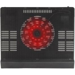 Rivacase 5556 Base Refrigeradora para Portátiles 17.3" Negra con 1 Ventilador y 2 Puertos USB