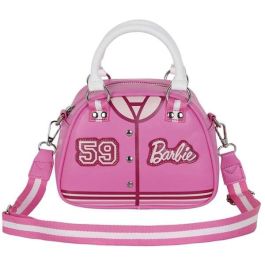 Barbie Bolso Bowling Fashion Varsity Rosa con Cremallera y Bandolera 12 x 22 x 16 cm
