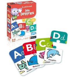 Nathan Little School: Juego de Cartas Didáctico para Aprender Letras del Alfabeto por Combinación - Niños +3 Años