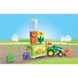 Playmobil 71773 Tractor con Sembradora JUNIOR: Descubre, Clasifica y Transporta para Niños +12 Meses con Piezas Vegetales