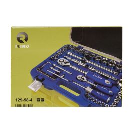 Irimo Juego Carraca 1/2 y 1/4 Pulg Vasos Hexagonales 1/2 (8-32mm) y 1/4 (4-13mm) 58 Piezas 129-58-4