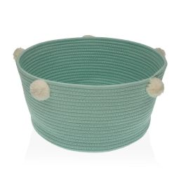 Cesto Redondo Mint con Pompones Versa - 18 cm, Algodón (2 Unidades) Precio: 15.49999957. SKU: B19AHHJB29